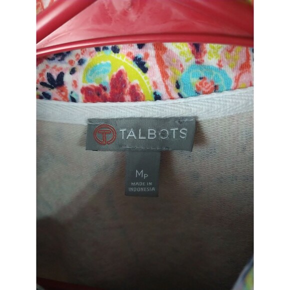 T by talbots Woman MP  Pullover 1/4 Zip Sweatshirt Colorful Artsy Casual LS - Picture 2 of 8